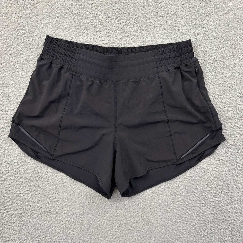 Lululemon Hotty Hot Shorts High Rise 4" Black Athletic Athleisure Women's 10